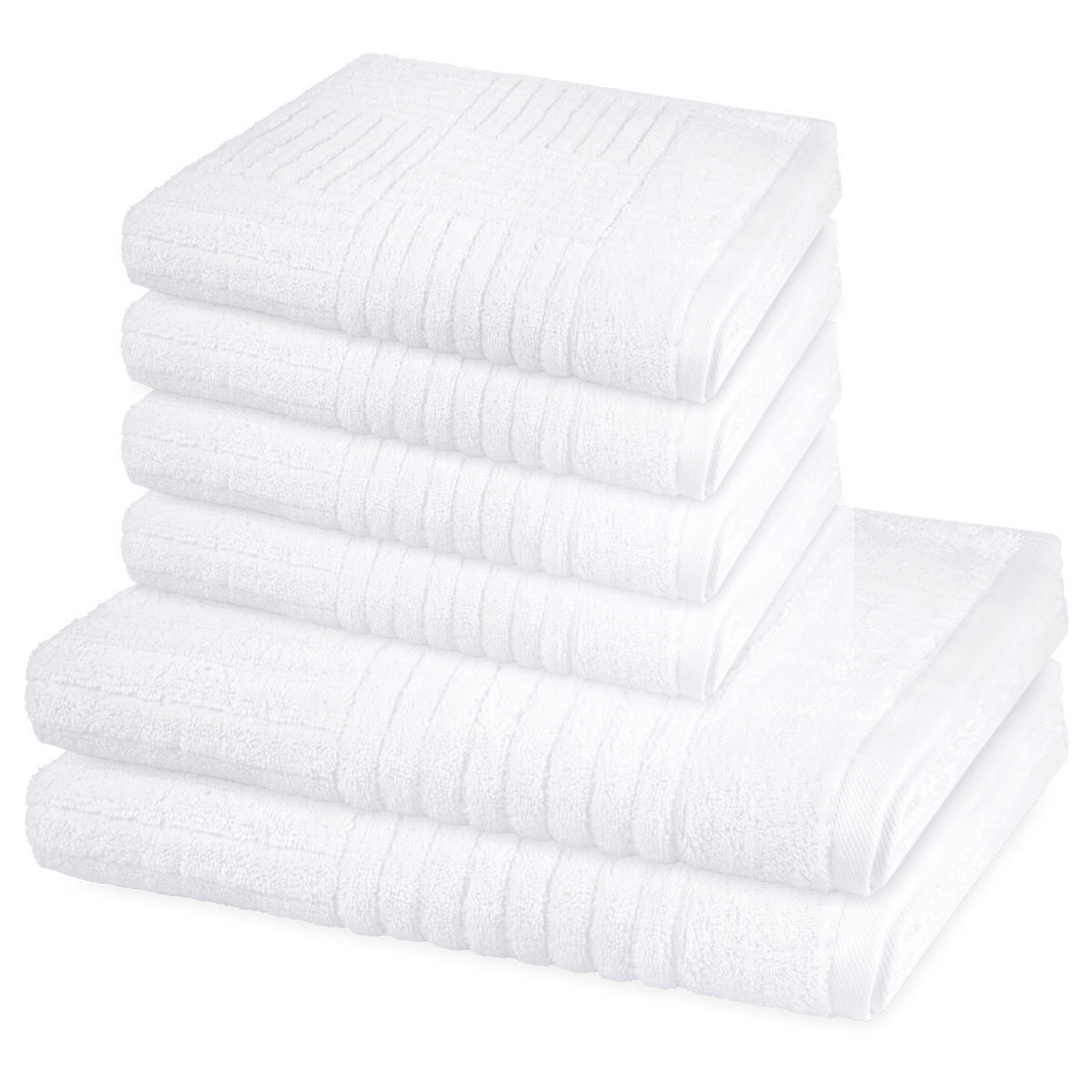 FROTTIERSET Carre 6-teilig - Weiß, Textil (50/100cm) - Ross