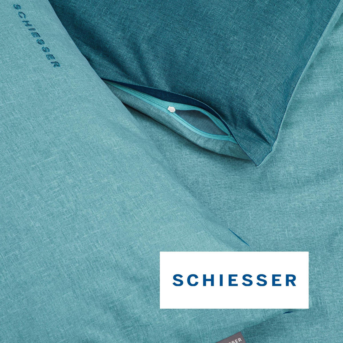BETTWÄSCHESET Doubleface Renforcé 2-teilig 135x200 cm Türkis - Türkis, Textil (135/200cm) - SCHIESSER