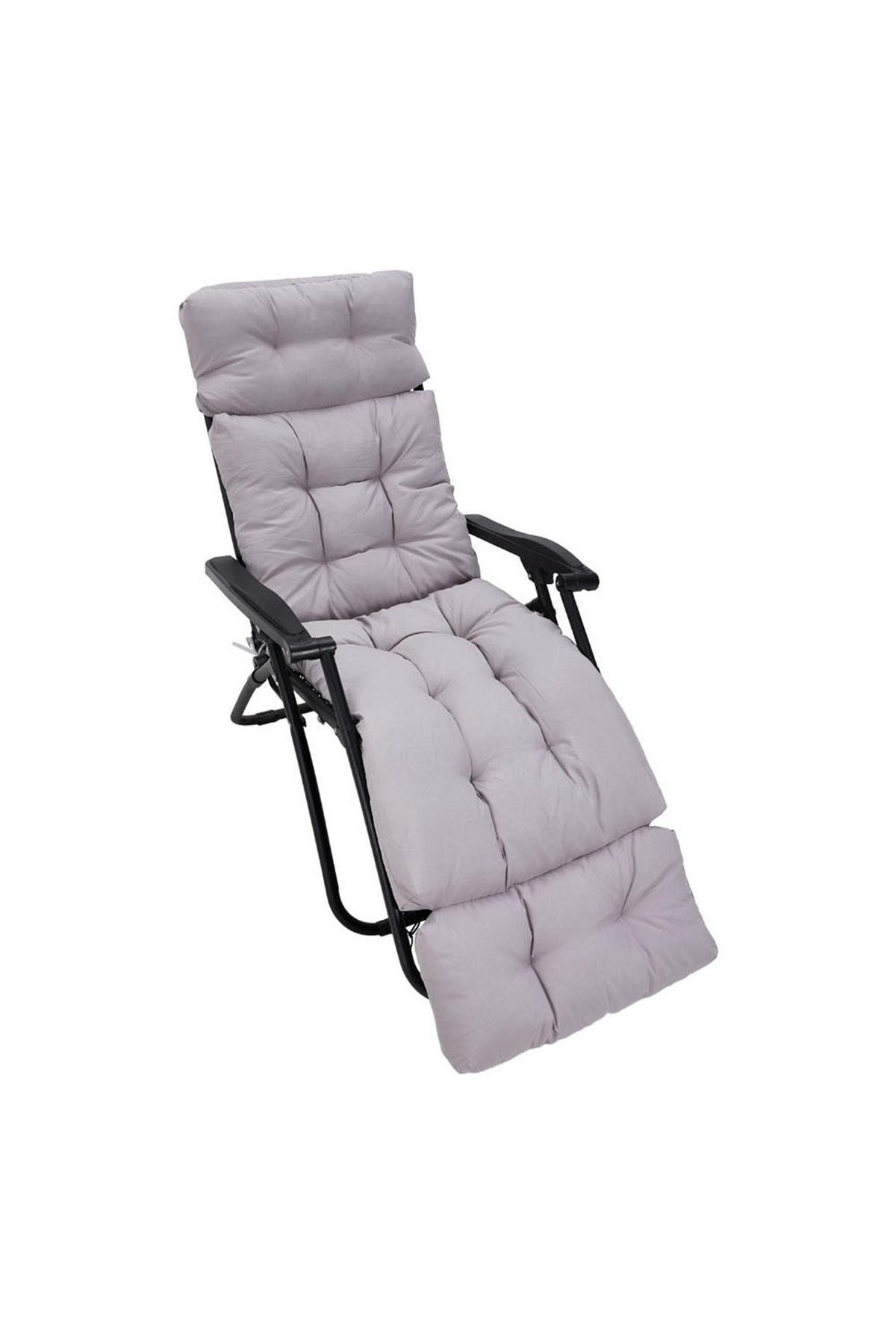 LIEGEKISSEN aus Polyester in Grau Gepolstertes für den Außenbereich 180 cm B x 55 cm - Grau, Textil (55/71/180cm) - Livingandhome
