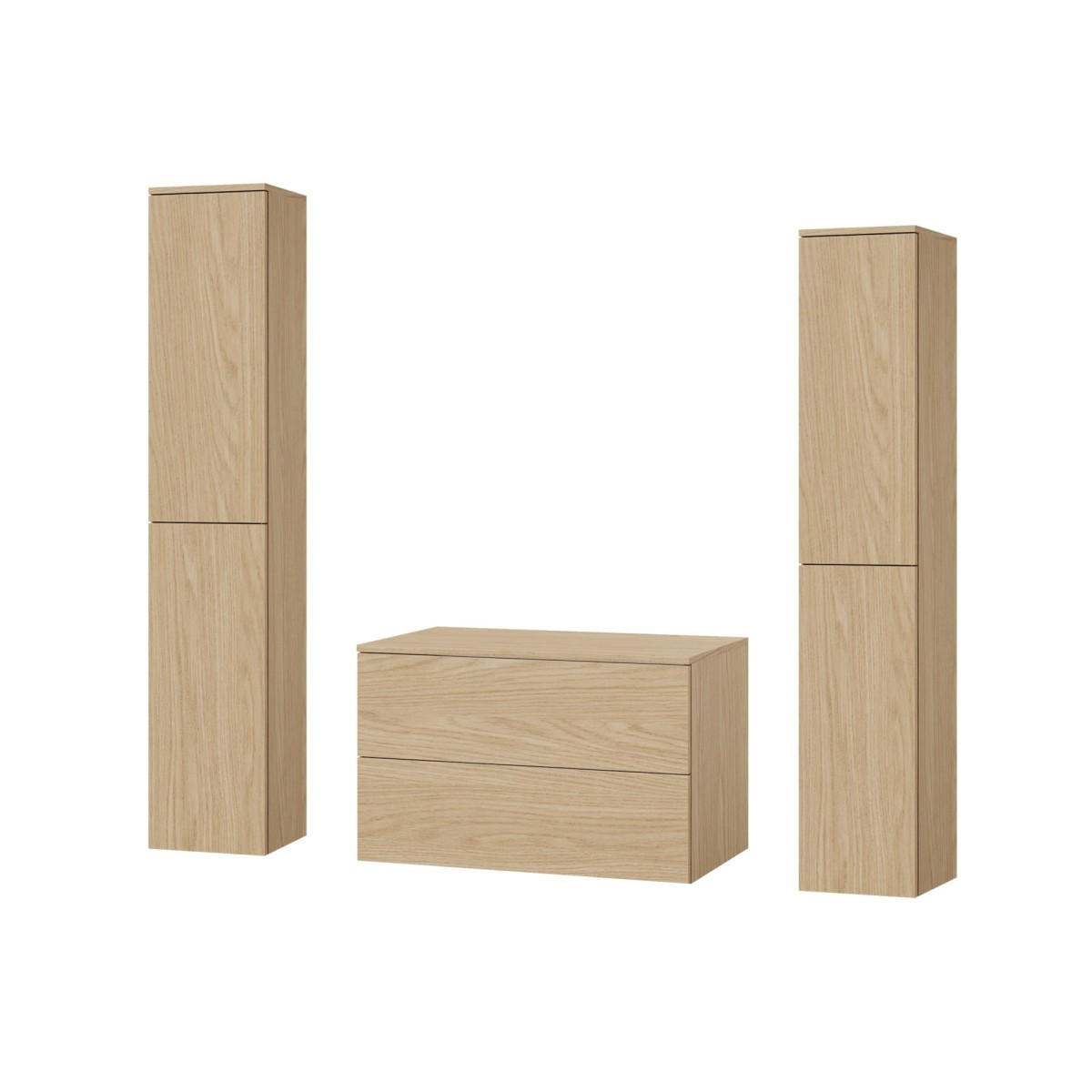 BADMÖBEL-SET Color Frühlings-Eiche 3-Teilig (2S 80 + 2D 160 X2) - Eichefarben, Holzwerkstoff (140/160/45cm) - mzm24