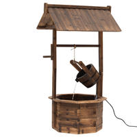 GARTENBRUNNEN, Tannenholz, Verkohlt - Dunkelbraun, Holz (68/57/118cm) - Outsunny