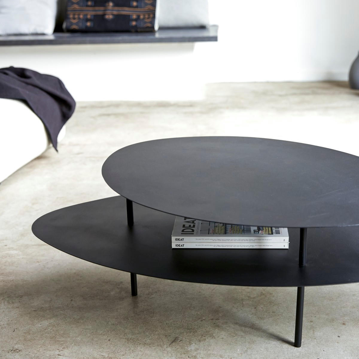 COUCHTISCH Judith Schwarz aus Metall - Schwarz, Metall (77/120/35cm) - Tikamoon