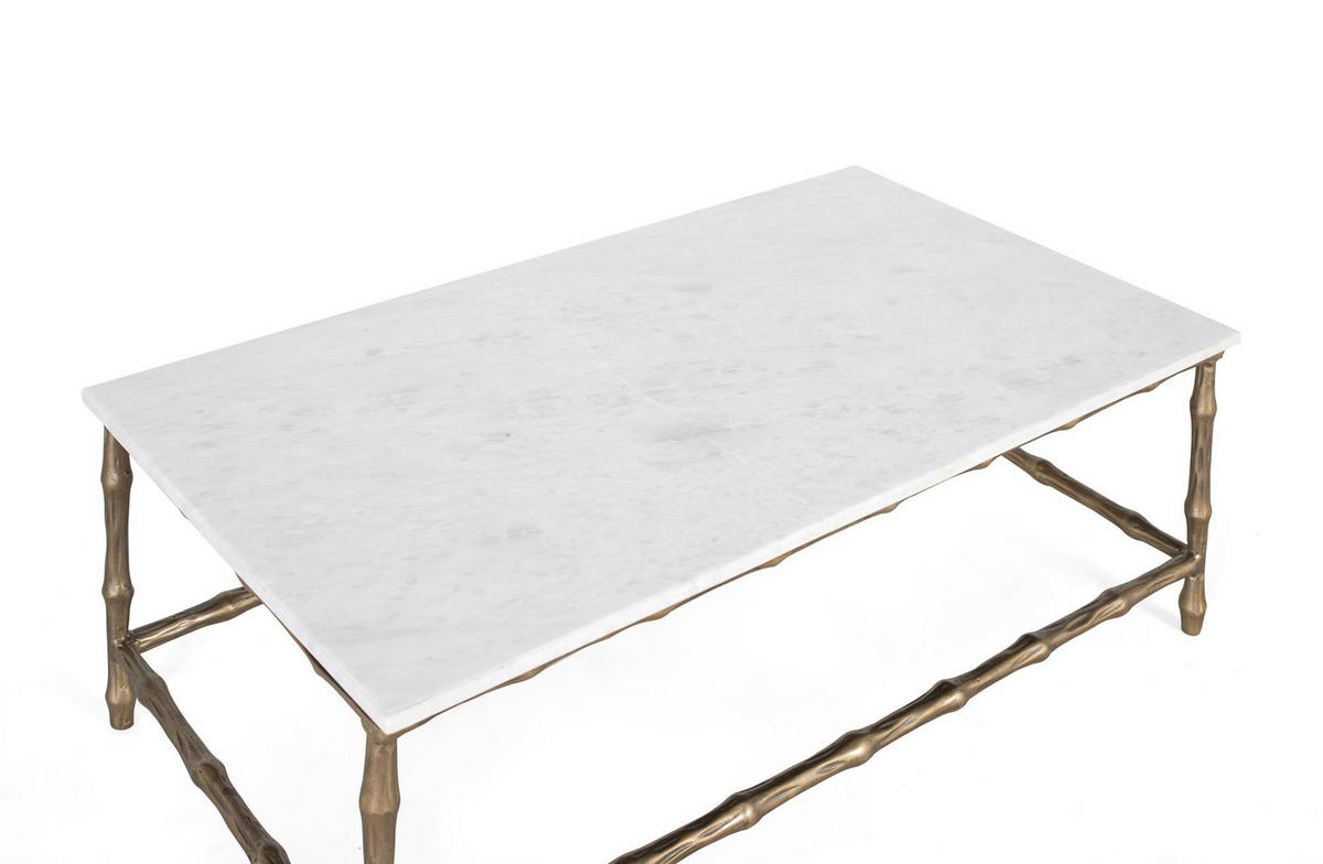 COUCHTISCH aus Marmor - Weiß, Metall (60/110/39cm) - Giner y Colomer