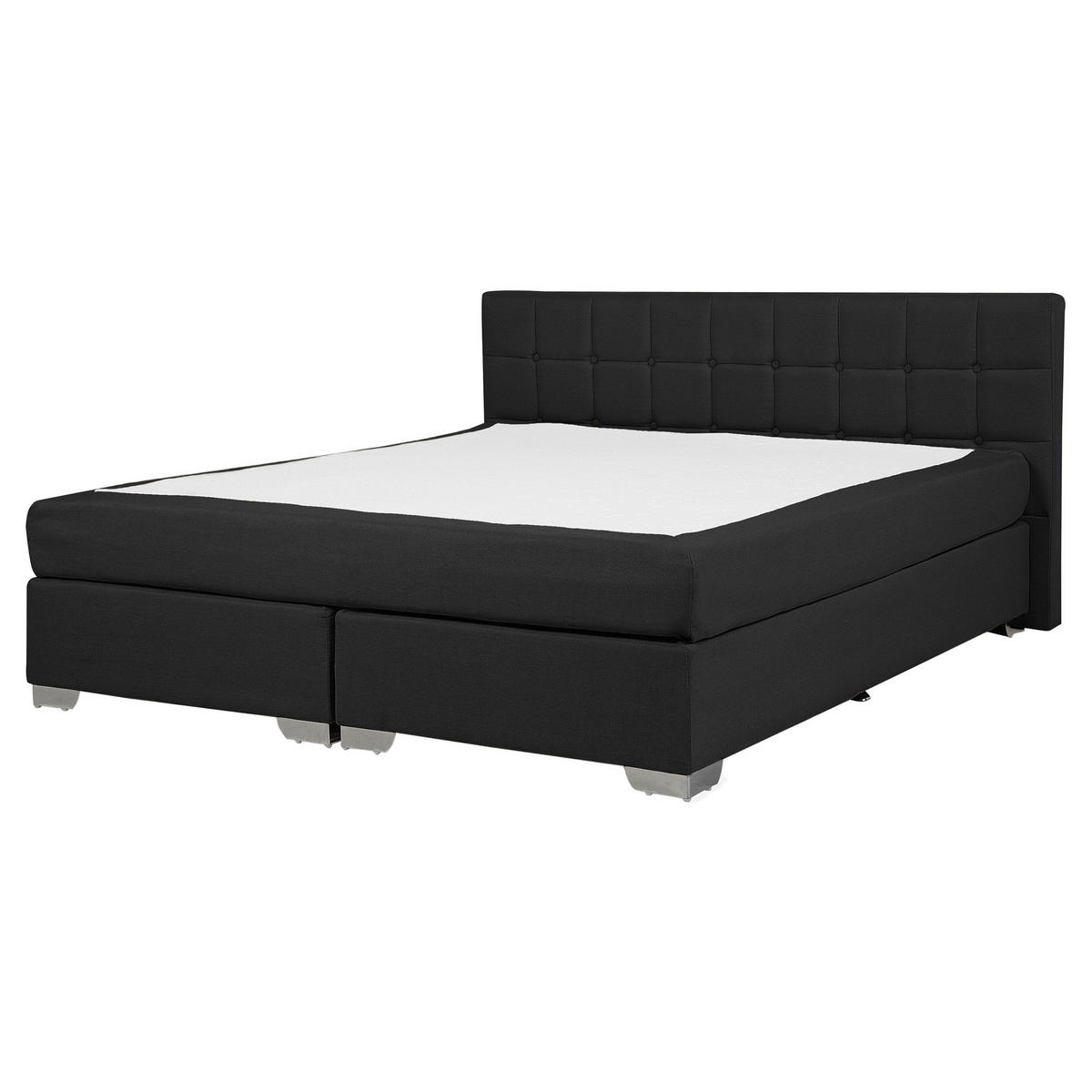 BOXSPRINGBETT 160/200cm Schwarz Admiral - Schwarz, Textil (160/200cm) - Beliani