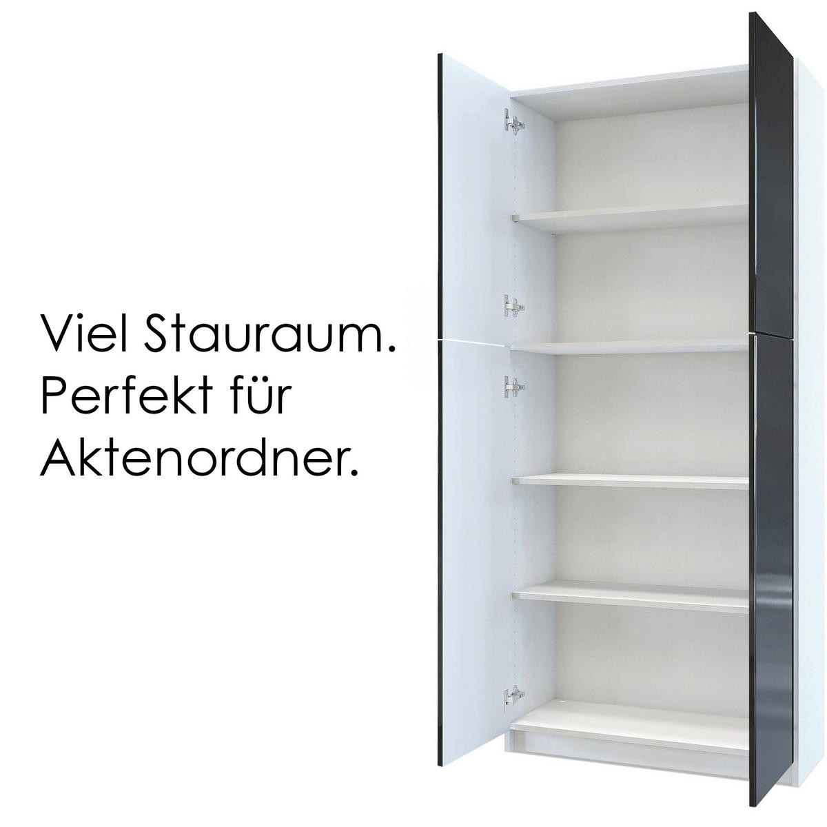 AKTENSCHRANK Elona M1, Büroschrank mit Soft-Close & Push-to-Open, Weiß matt (82 x 184 x 37 cm) - Weiß, Holzwerkstoff (82/184/37cm) - InnoFurn