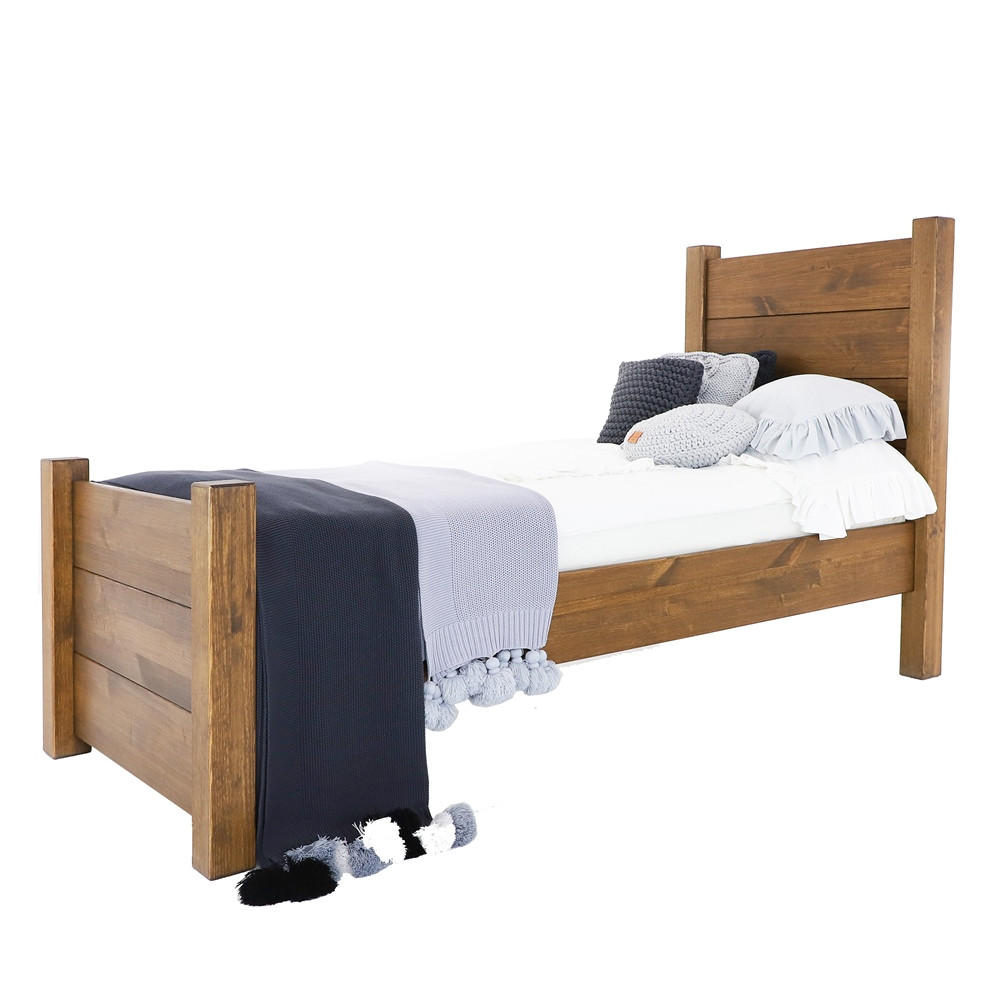 BETT aus Massivholz Rustyk Dobromir 90x200 - Dunkelbraun, Holz (90/200cm) - Seart