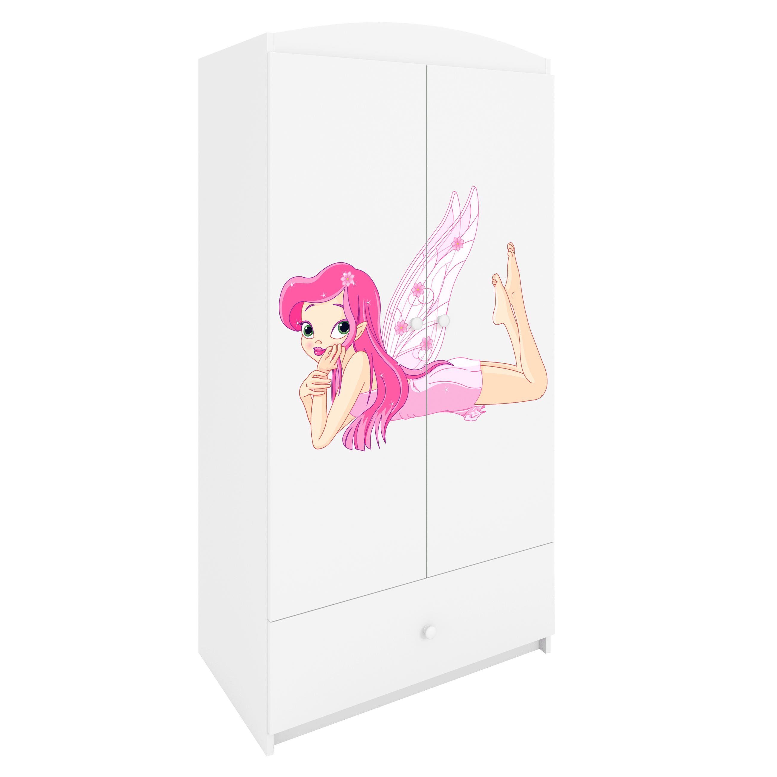 KINDERKLEIDERSCHRANK Elfe II - Weiß, Holzwerkstoff (90/175/52cm) - RAUMHIRSCH FURNITURE