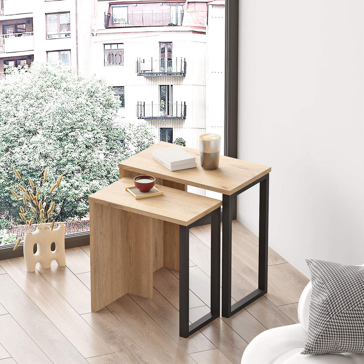COUCHTISCHSET 2er Set - Braun, Holzwerkstoff (29.5/51/53cm) - Mobili Rebecca