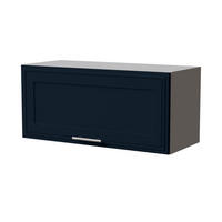 KLAPPHÄNGESCHRANK Salo W4B/80 Grau / Indigo Matt 80 / 32,5 / 36cm - mit Blum Aventos Klappenbeschlag - Dunkelblau/Grau, Holz/Holzwerkstoff (80/36/32.5cm) - Feldmann-Wohnen