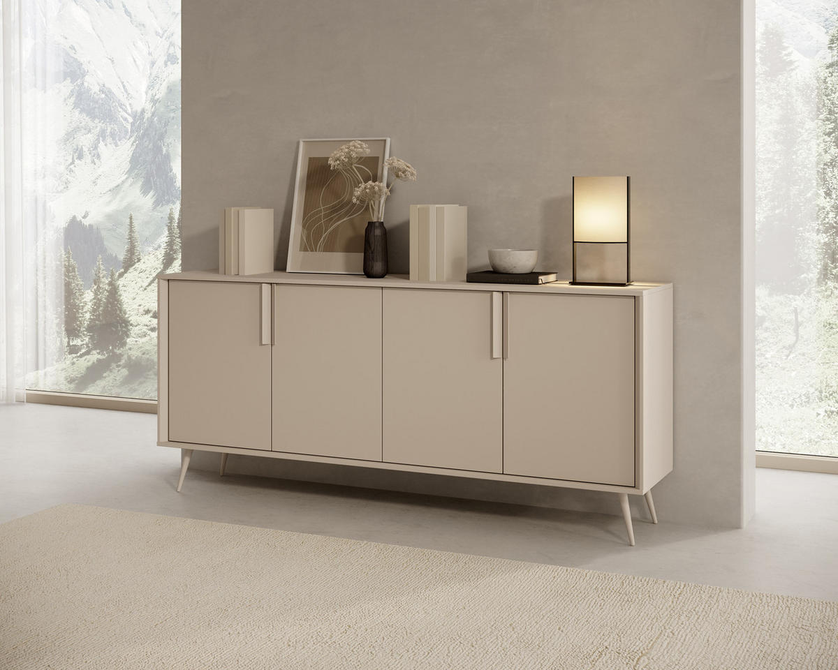 KOMMODE: Kaschmir, 186,5 x 82,6 x 40 cm - Kaschmir, Holzwerkstoff (186.5/82.6/40cm) - 3XE LIVING