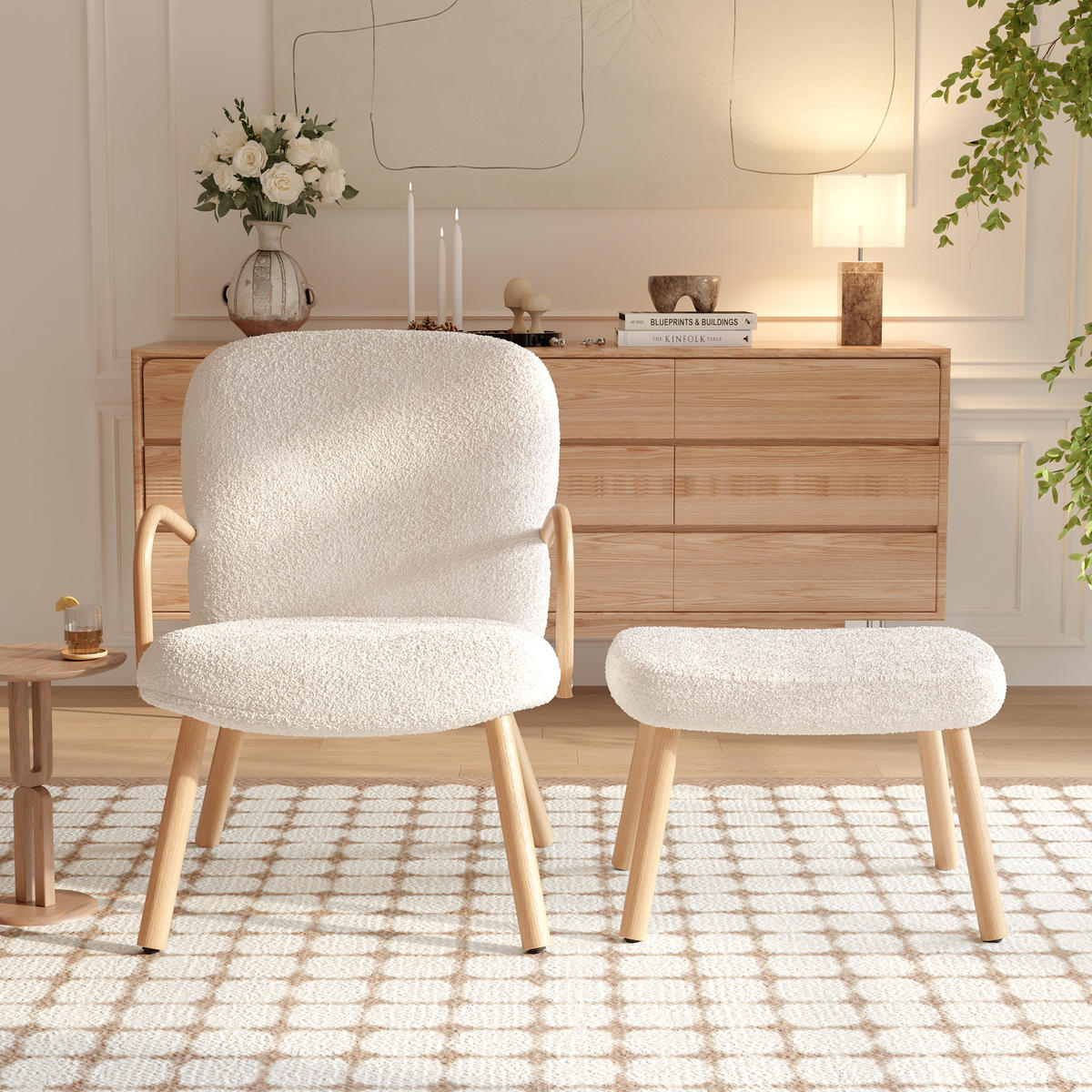 RELAXSESSEL, Weiß - Weiß, Holz (64/82/67cm)
