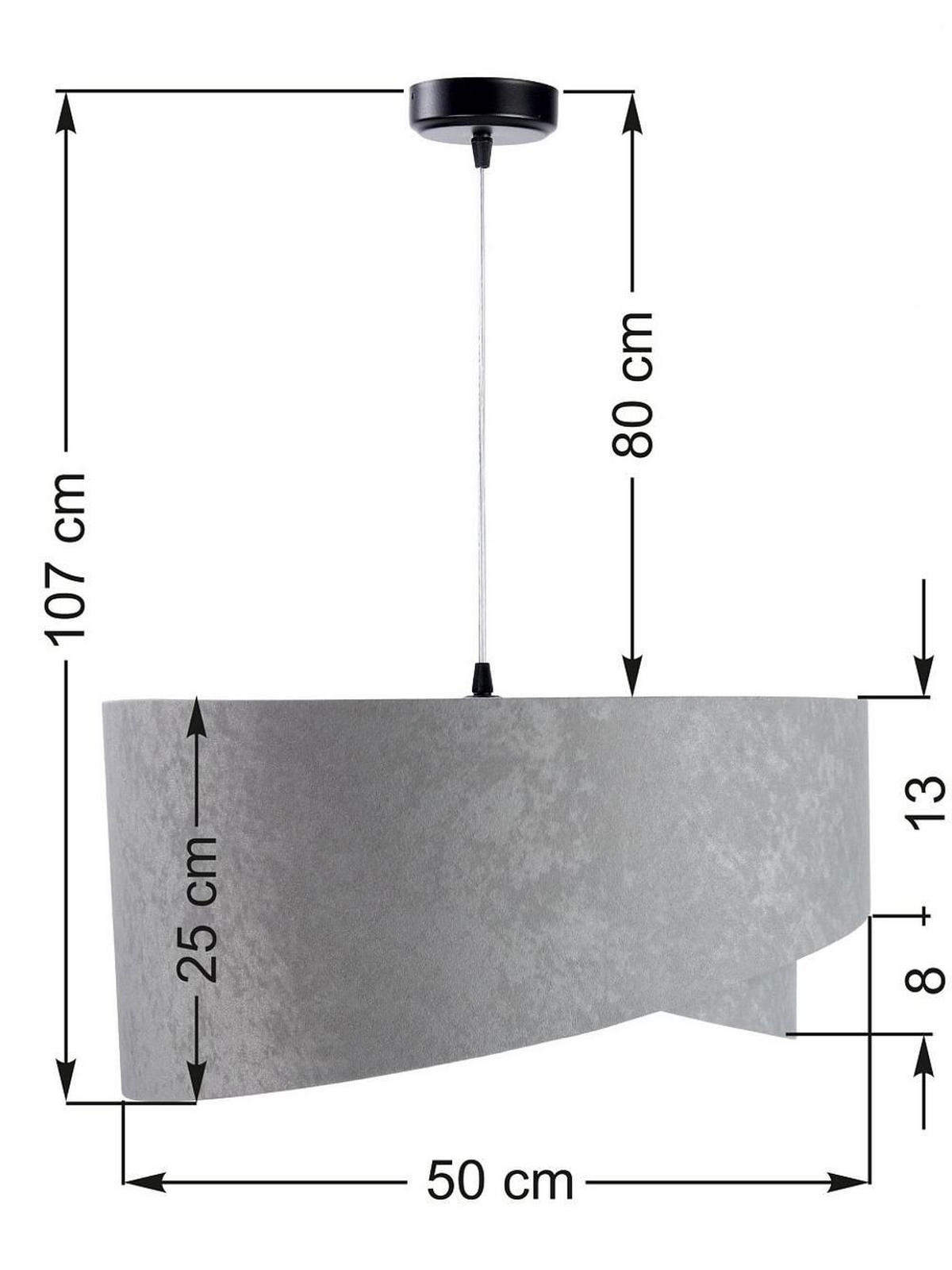 HÄNGELEUCHTE Grau 50/23 cm - Goldfarben, Kunststoff (50/1.3/23cm) - ONZENO
