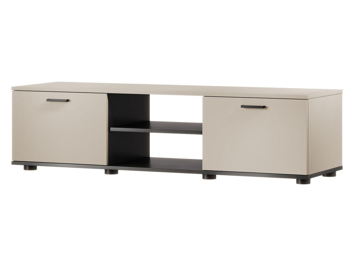 TV-LOWBOARD 140 Soho S04 - Kaschmir/Schwarz, Holzwerkstoff/Kunststoff (140/37/43cm) - MIRJAN24