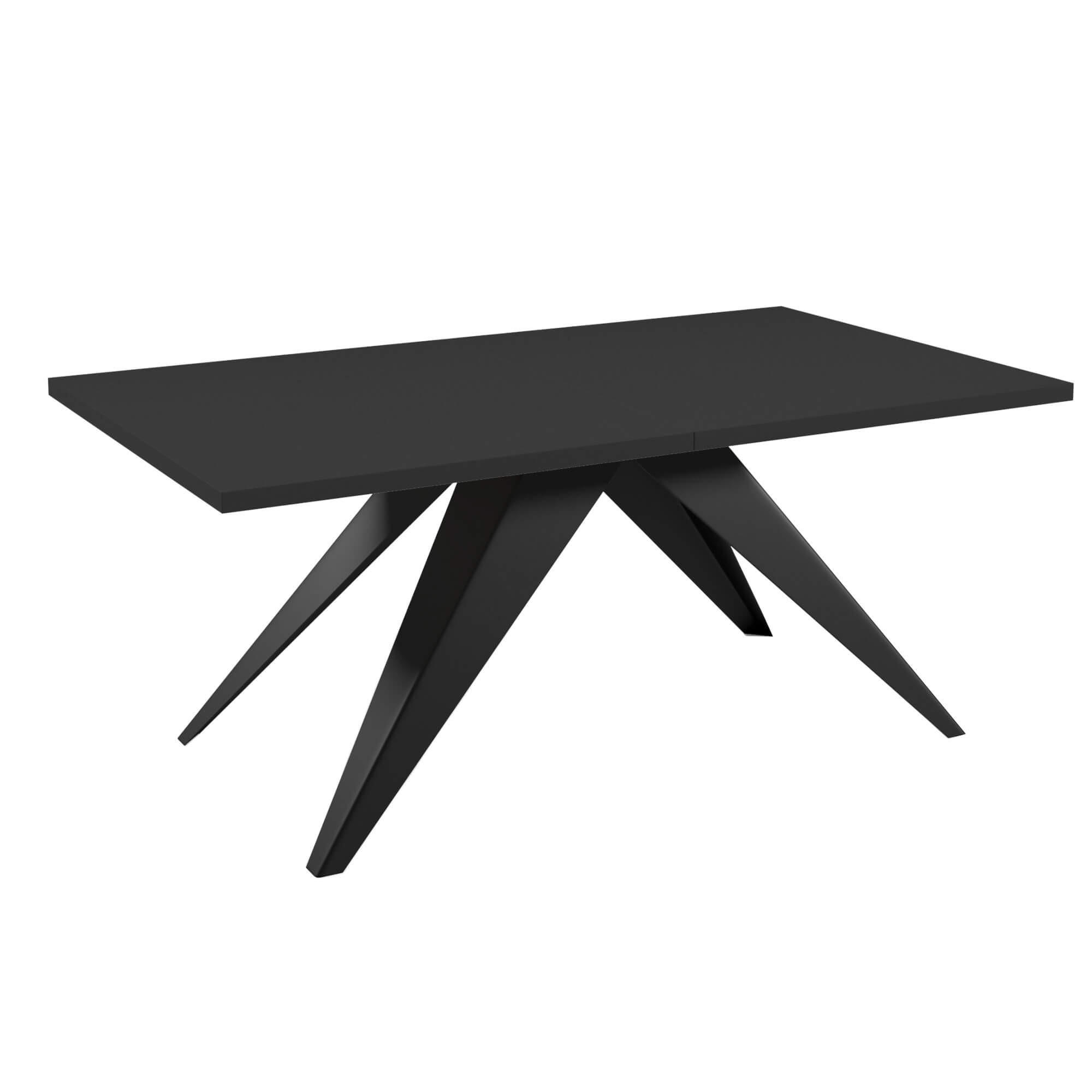 Meblini Esstische Schwarz 160x76x90 cm