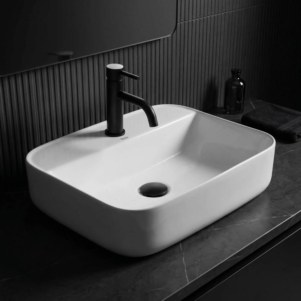 AUFSATZWASCHBECKEN Rea Martina White - Weiß, Keramik (41/13/51.5cm) - REA