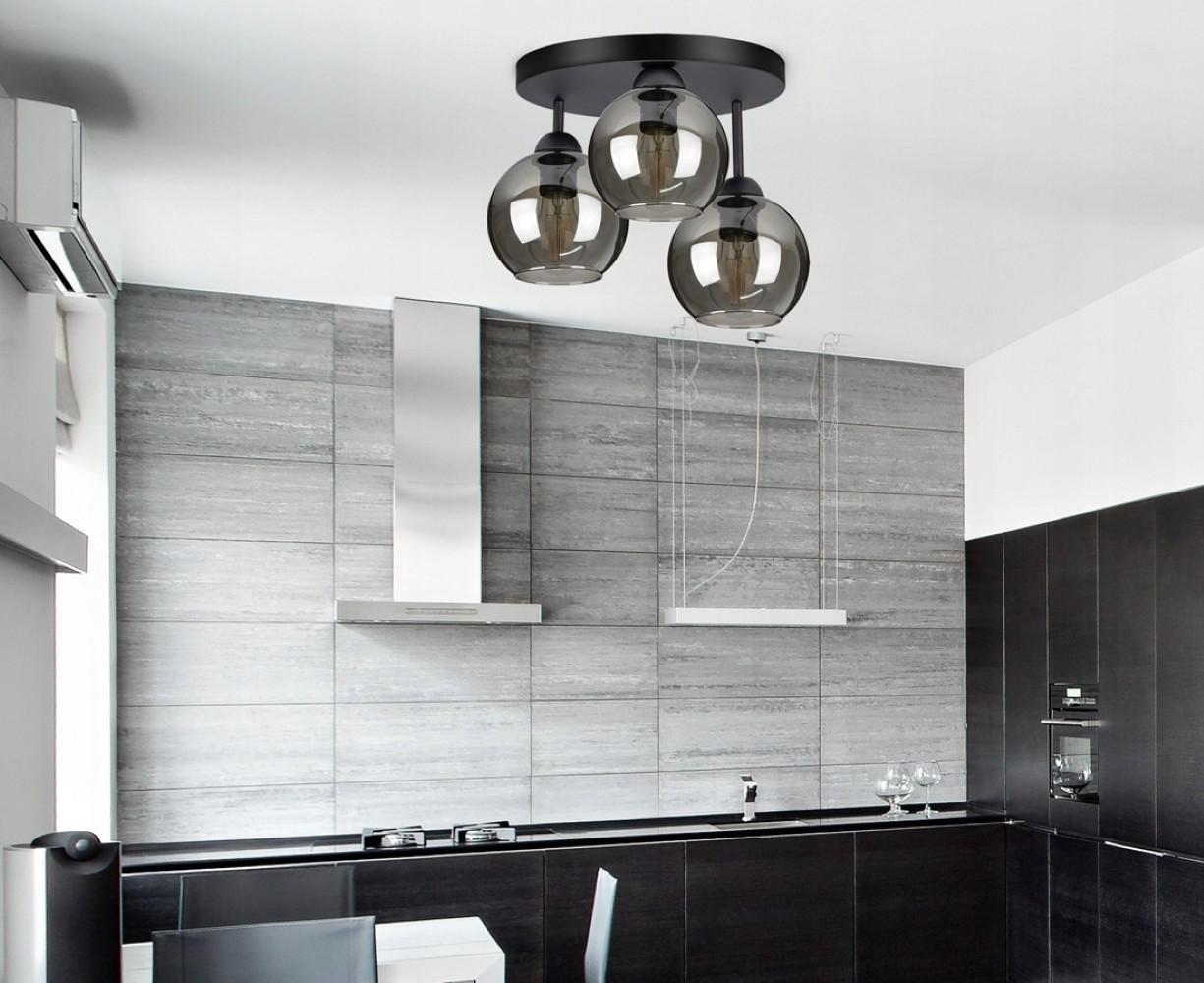 DECKENLEUCHTE HADEN - Schwarz, Glas/Metall (30/30/28cm) - kiki design