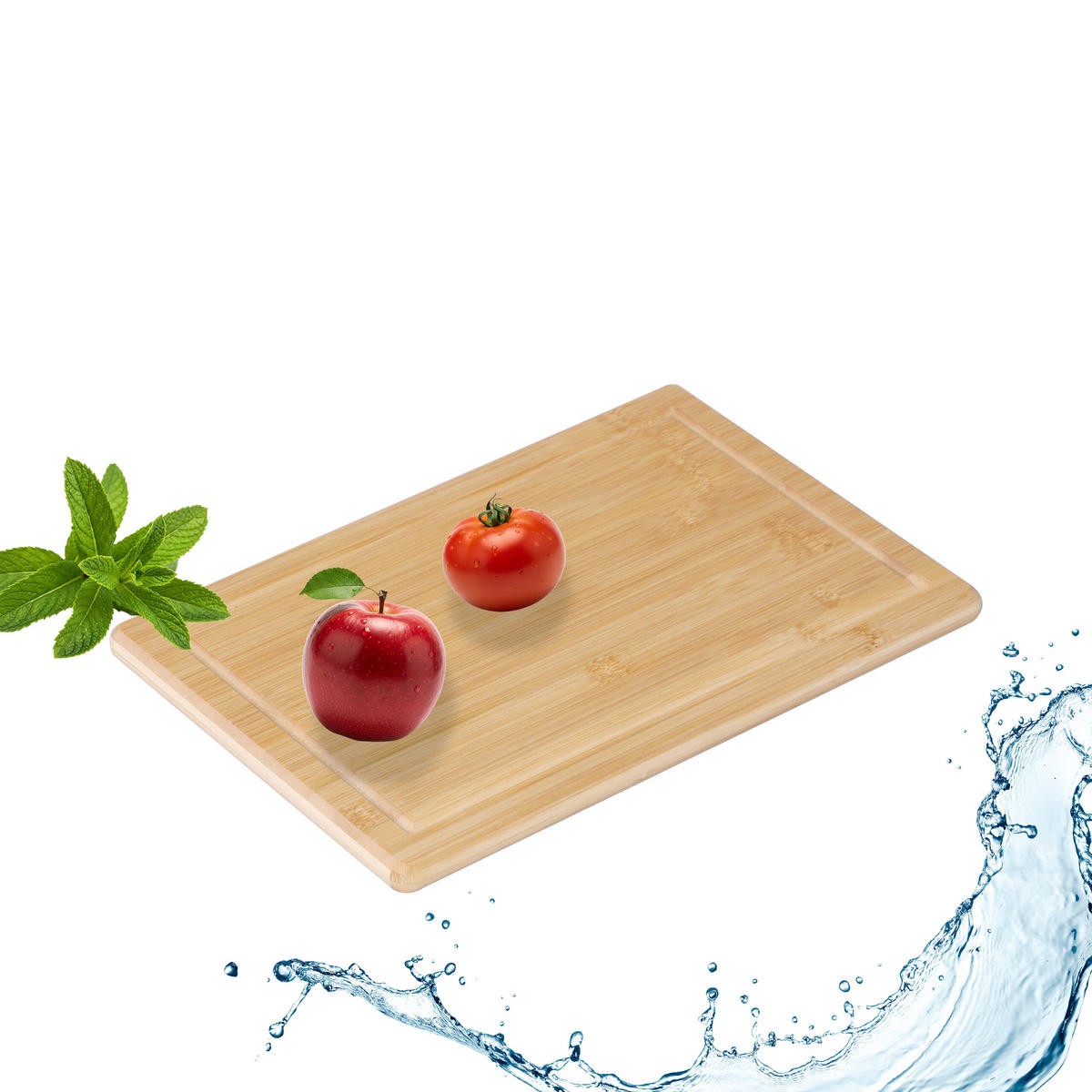 SCHNEIDEBRETT - Hellbraun, Holz/Kunststoff (45/30cm) - Relaxdays