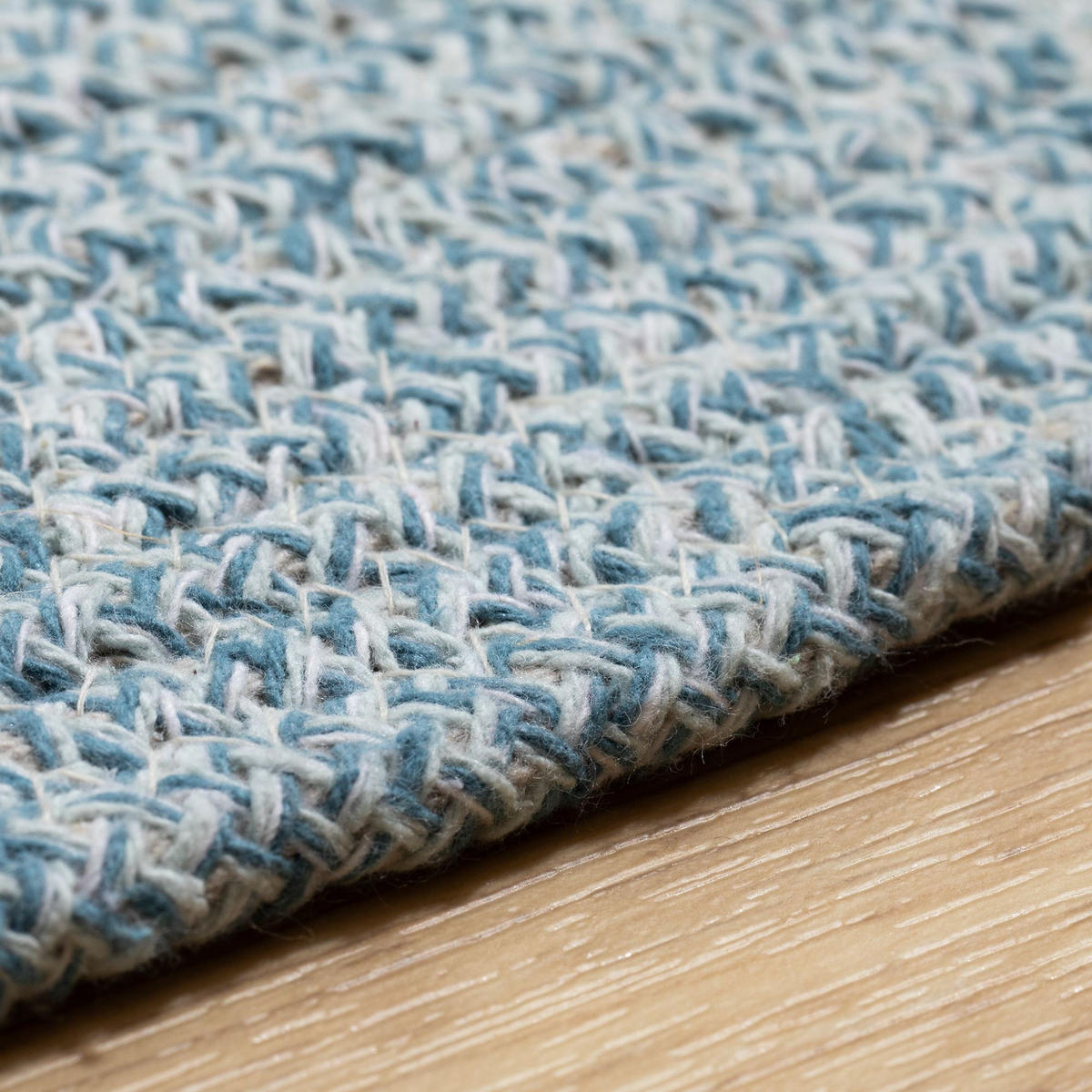 HANDWEBTEPPICH 100/100 cm Bali Plain - Blau, Naturmaterialien (100/100cm) - Steffensmeier