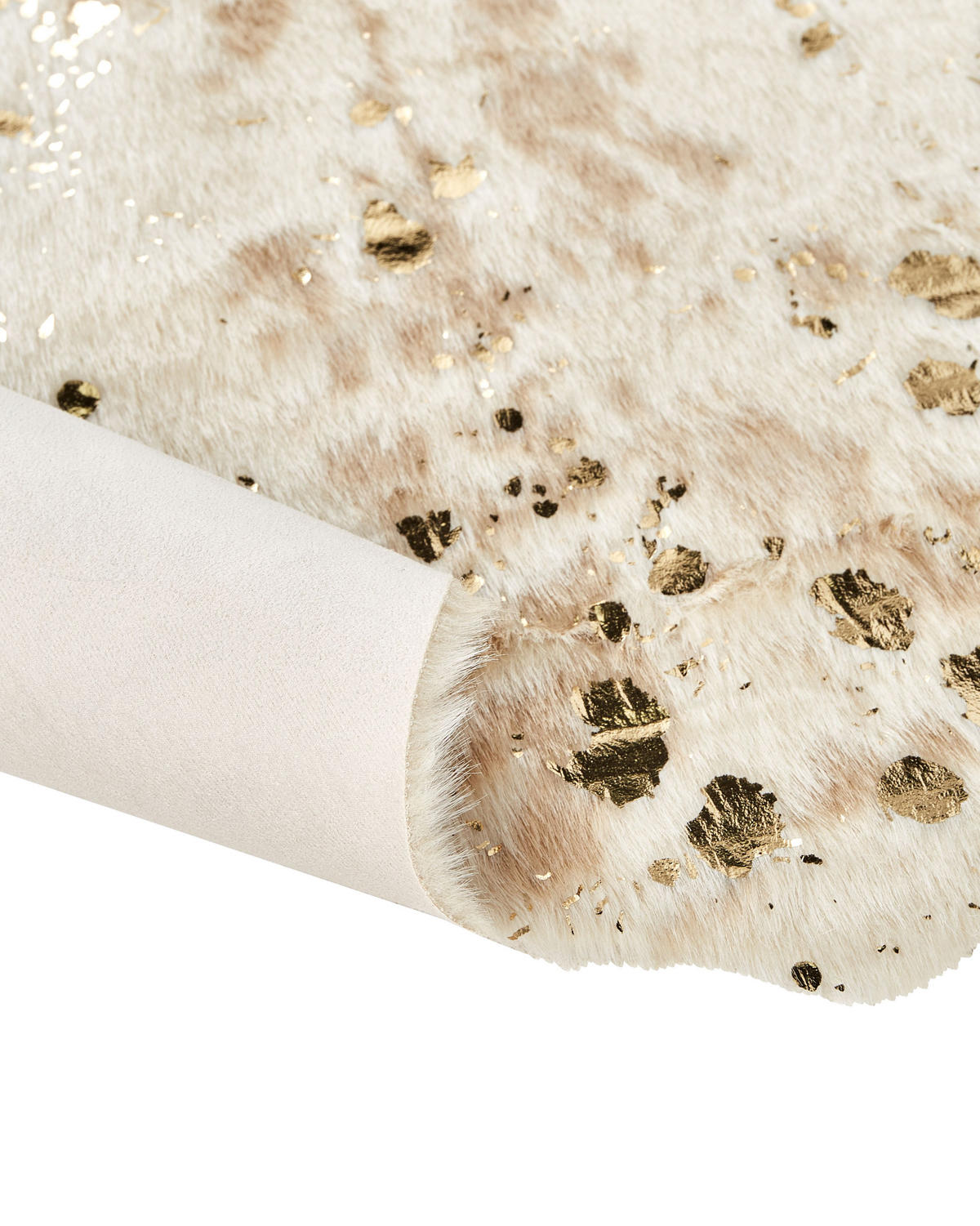 KUHFELL-TEPPICH Bogong Hellbeige 170/130 cm - Beige/Goldfarben, Textil (130/170cm) - Beliani