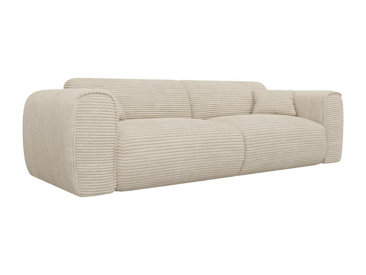 SCHLAFSOFA - 4 Personen - samt - beige Pognia - Beige, Textil (236/80/100cm) - Vente-Unique