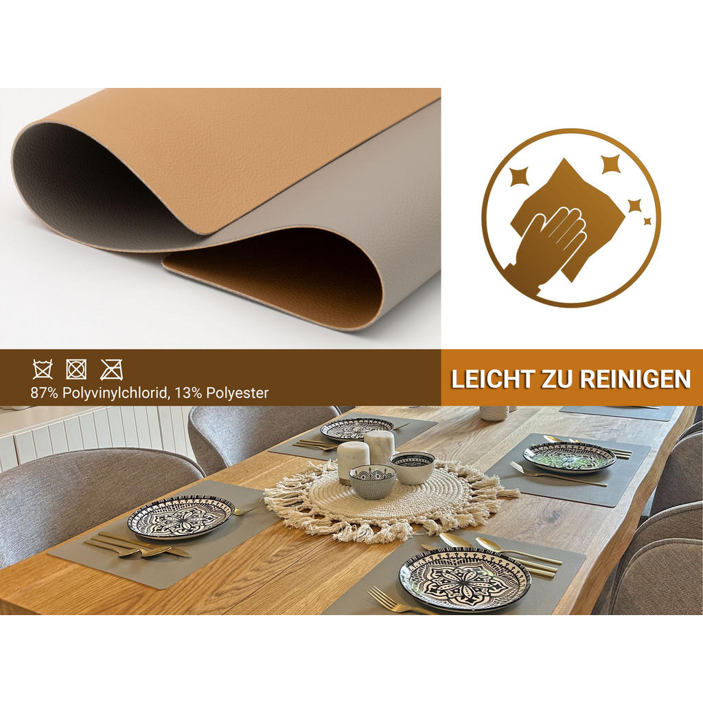 Thumbnail - Zollner Tischset,, Beige, Textil, 30x1x42 cm, Oeko-Tex® Standard 100, Wohntextilien, Tischwäsche, Tischsets