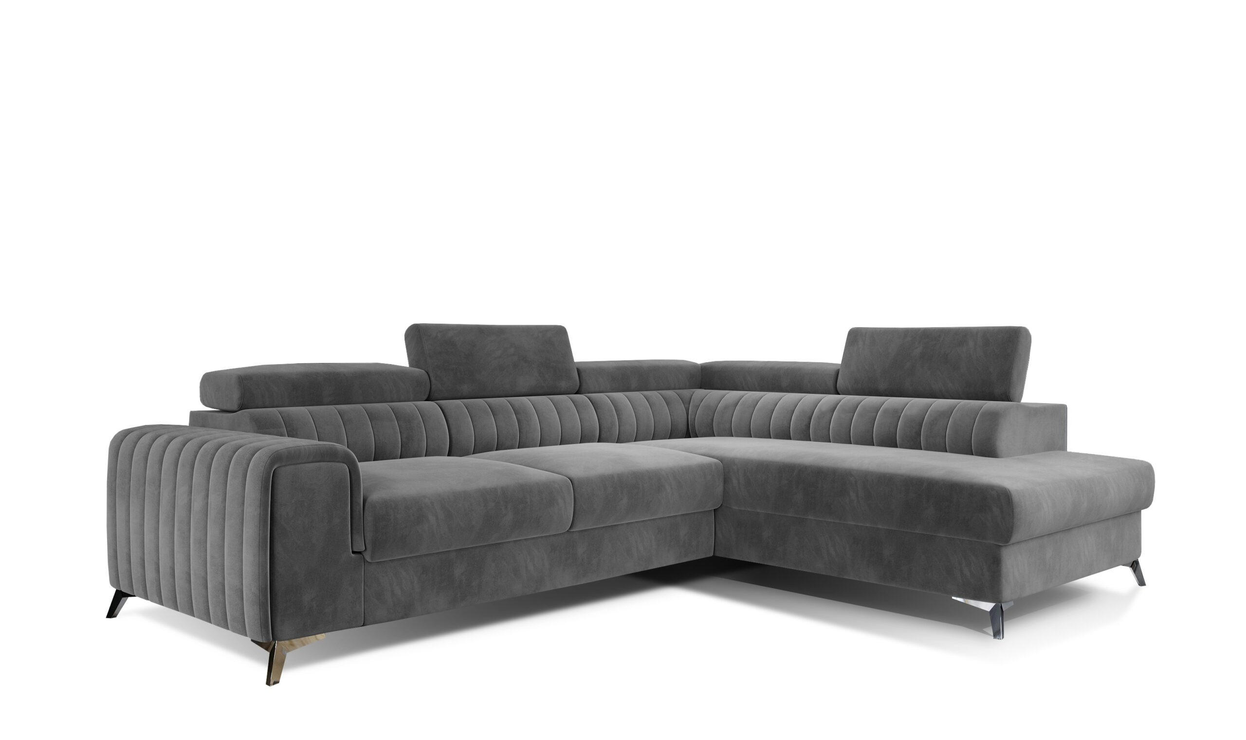 ECKSOFA - OLIVIER (Rechts, Braun) - Braun, Textil (275/205cm) - Möblo
