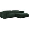 ECKSOFA PASADENA Grün Cord - Rechts Seite - Schwarz/Grün, Kunststoff/Textil (180/288cm) - MKS