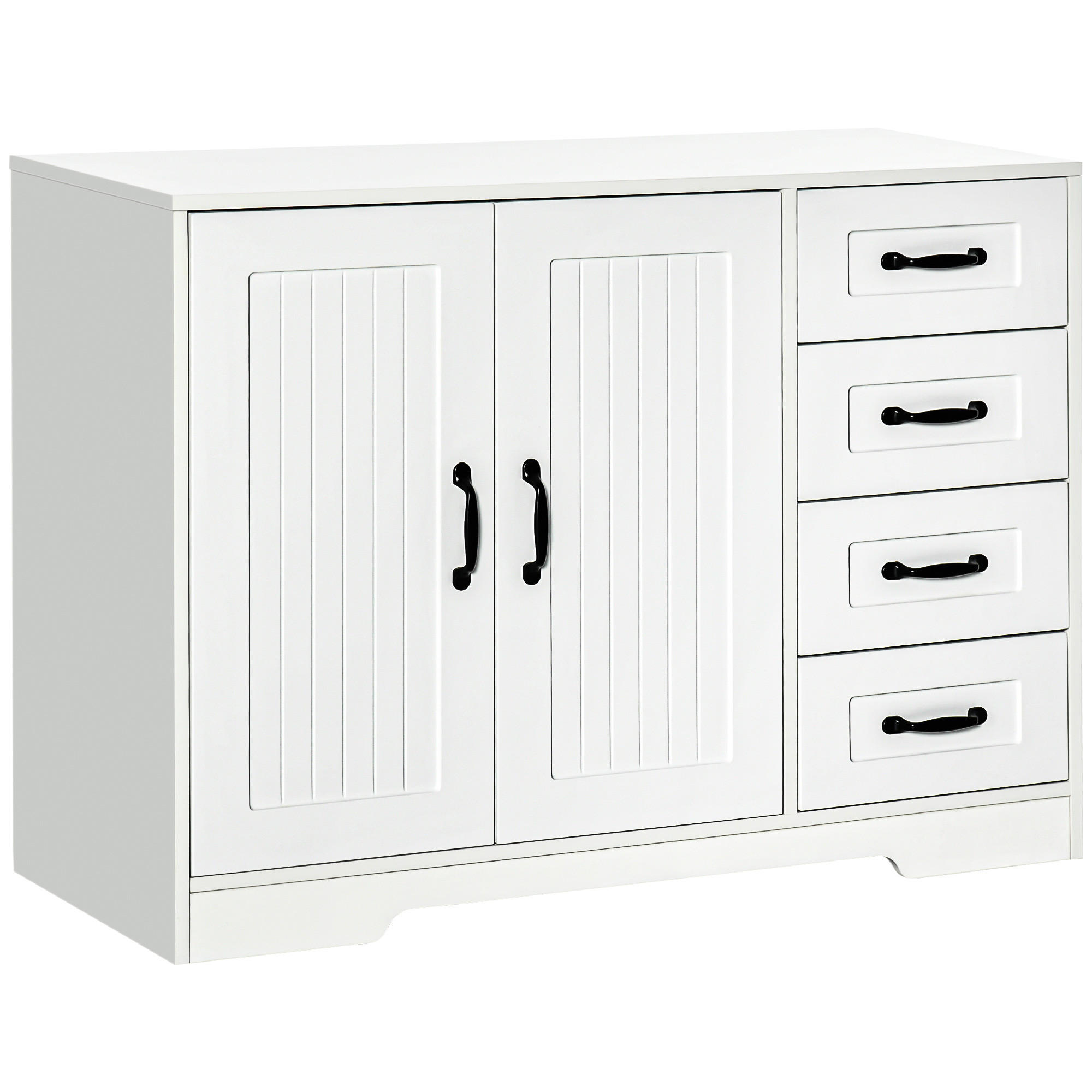 BEISTELLSCHRANK, Spanplatte, Weiß, 105 x 40 x 76 cm - Weiß, Holzwerkstoff (40/76/105cm) - HOMCOM