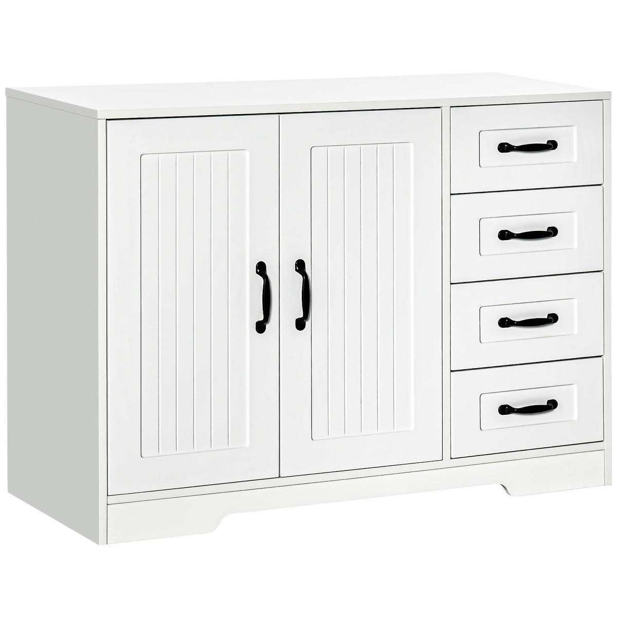 BEISTELLSCHRANK, Spanplatte, Weiß, 105 x 40 x 76 cm - Weiß, Holzwerkstoff (40/76/105cm) - HOMCOM