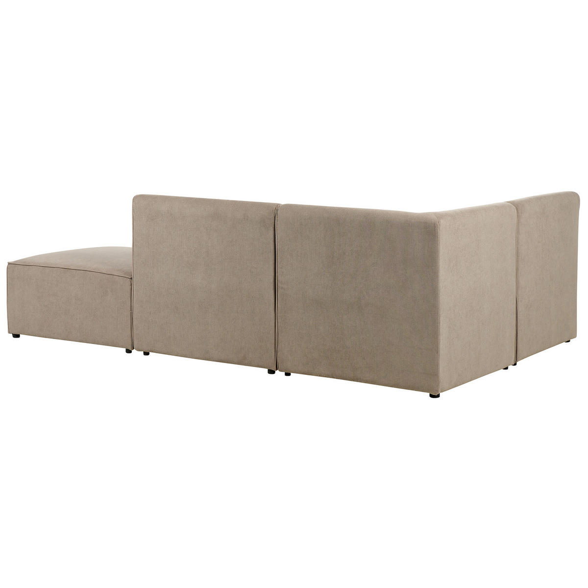 3-SITZER-ECKSOFA Cord taupe linksseitig mit Ottomane Lemvig - Beige, Textil (250/166cm) - Beliani