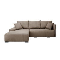 ECKSOFA TRAWANGA L mit Schlaffunktion, Beige - Beige, Textil (246/188cm) - Fedve