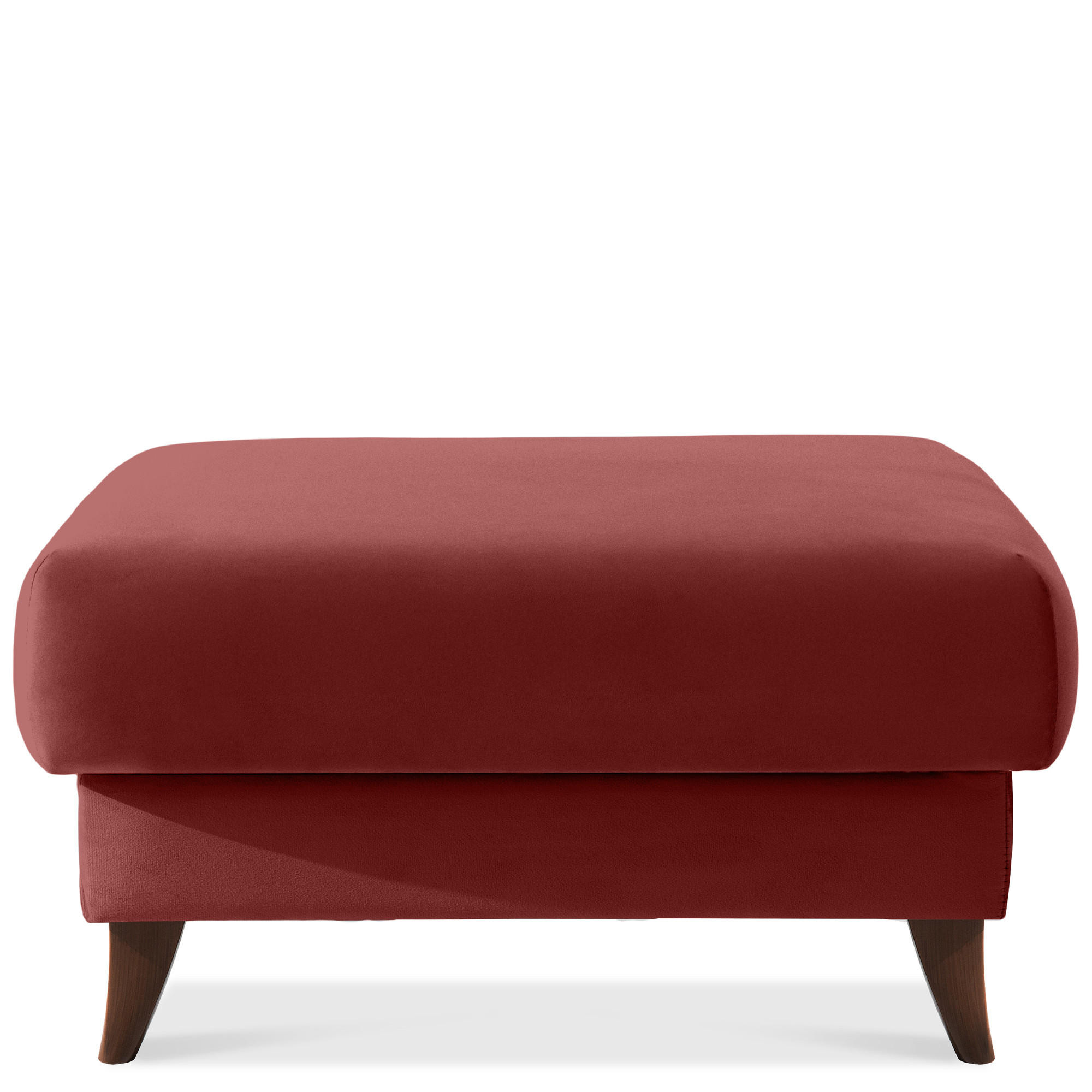 HOCKER GUSTAVO Velours, Bordeaux - Bordeaux, Holz/Holzwerkstoff (92/49/92cm) - KONSIMO®