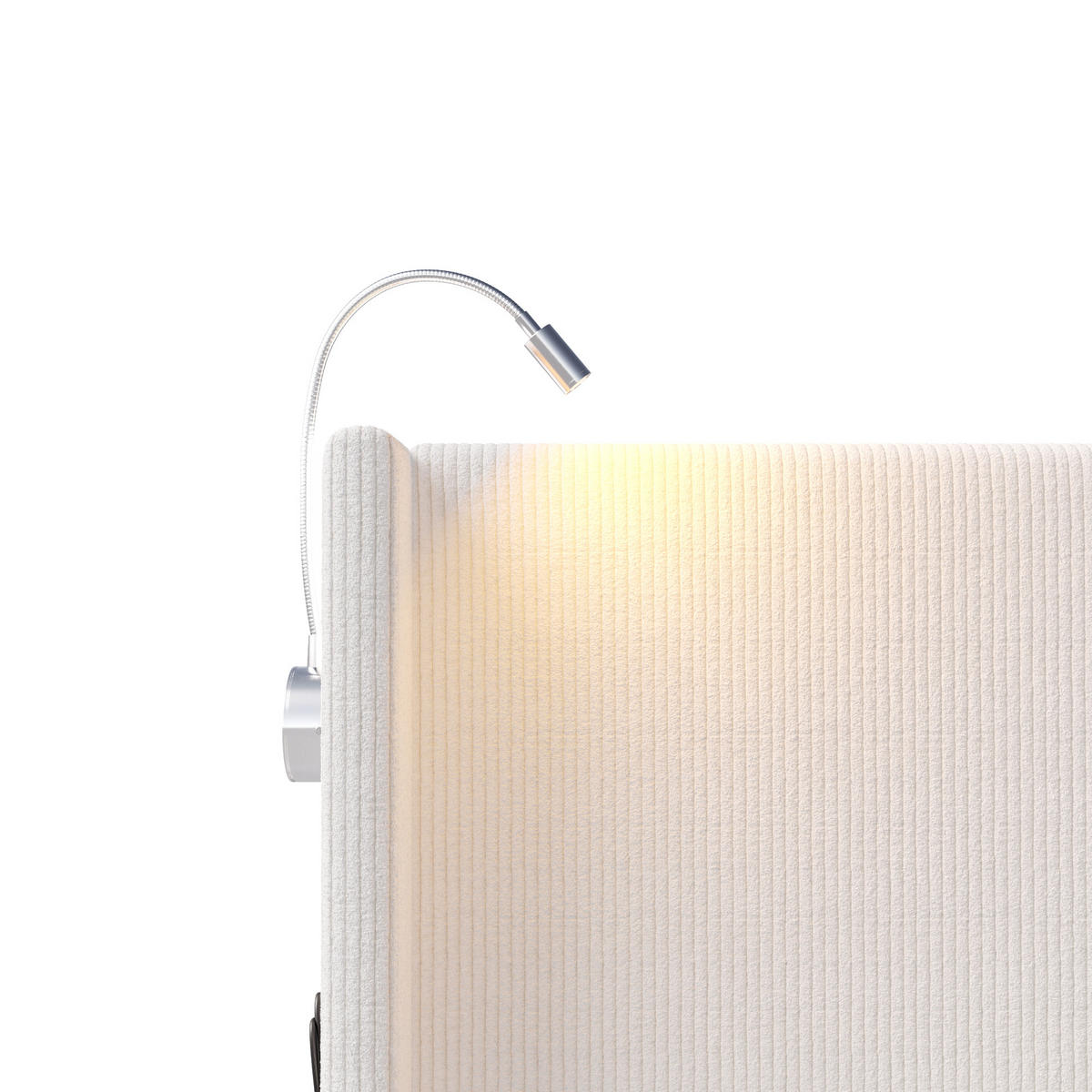 POLSTERBETT 140x200 cm USB Stauraum Lattenrost Cord weiß - Weiß, Holz (140/200cm) - LEBENLANG