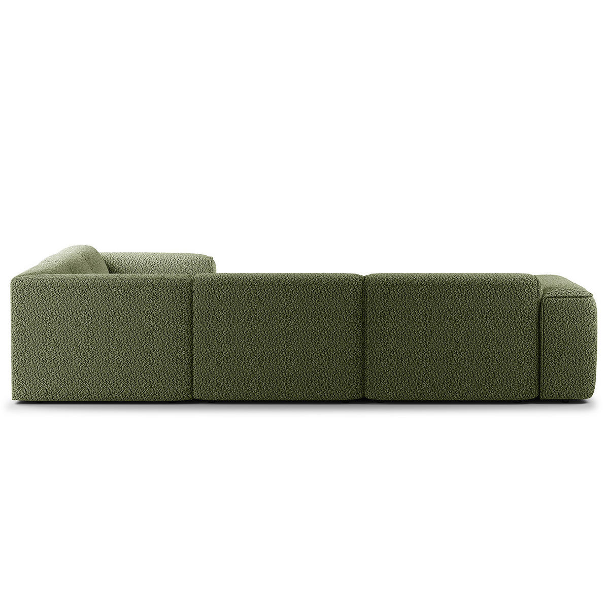 ECKSOFA mit Rundecke - Schwarz/Grün, Kunststoff/Textil (325/260cm) - home24