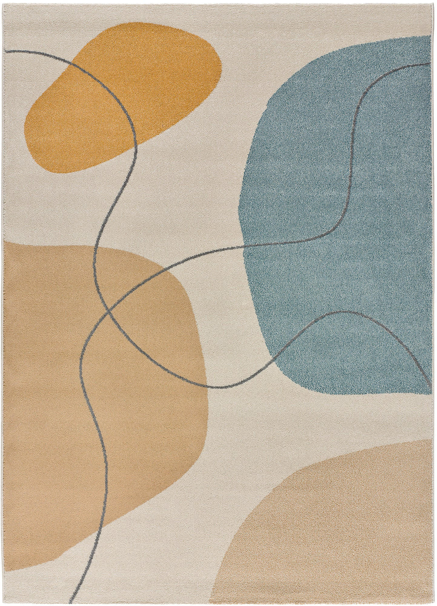 Atticgo Webteppich Mehrfarbig, Blau, Creme, Dunkelgelb 80x150 cm