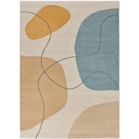 WEBTEPPICH Beige New York 80/150 cm - Blau/Multicolor, Naturmaterialien/Textil (80/150cm) - Atticgo