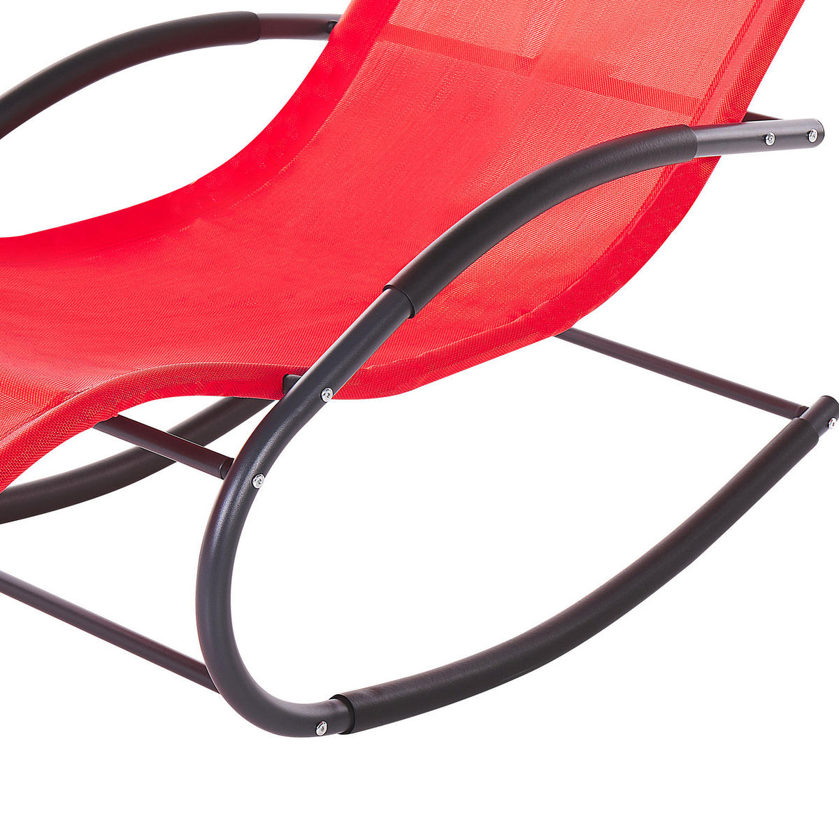 GARTENLIEGE Schaukelfunktion Rot Carano II - Rot, Metall (60/90/155cm) - Beliani