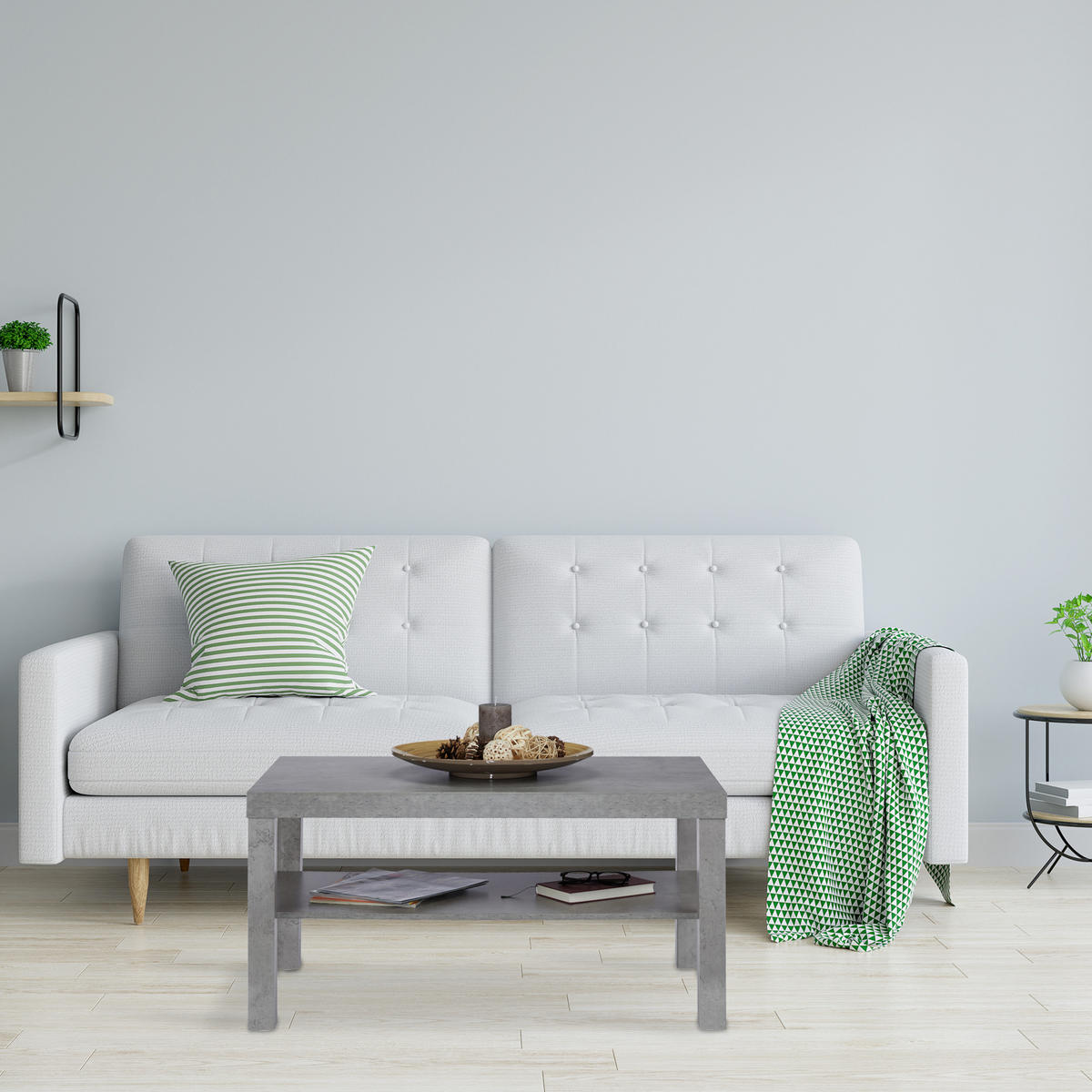 COUCHTISCH - Grau, Holzwerkstoff (55/90/45cm) - Relaxdays