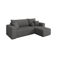 ROHOVÁ SEDAČKA s funkcí spaní, otoman vpravo SENO-L 249x139x85 šedá bouclé - šedá/černá, kompozitní dřevo/textil (249/139cm) - ALTDECOR