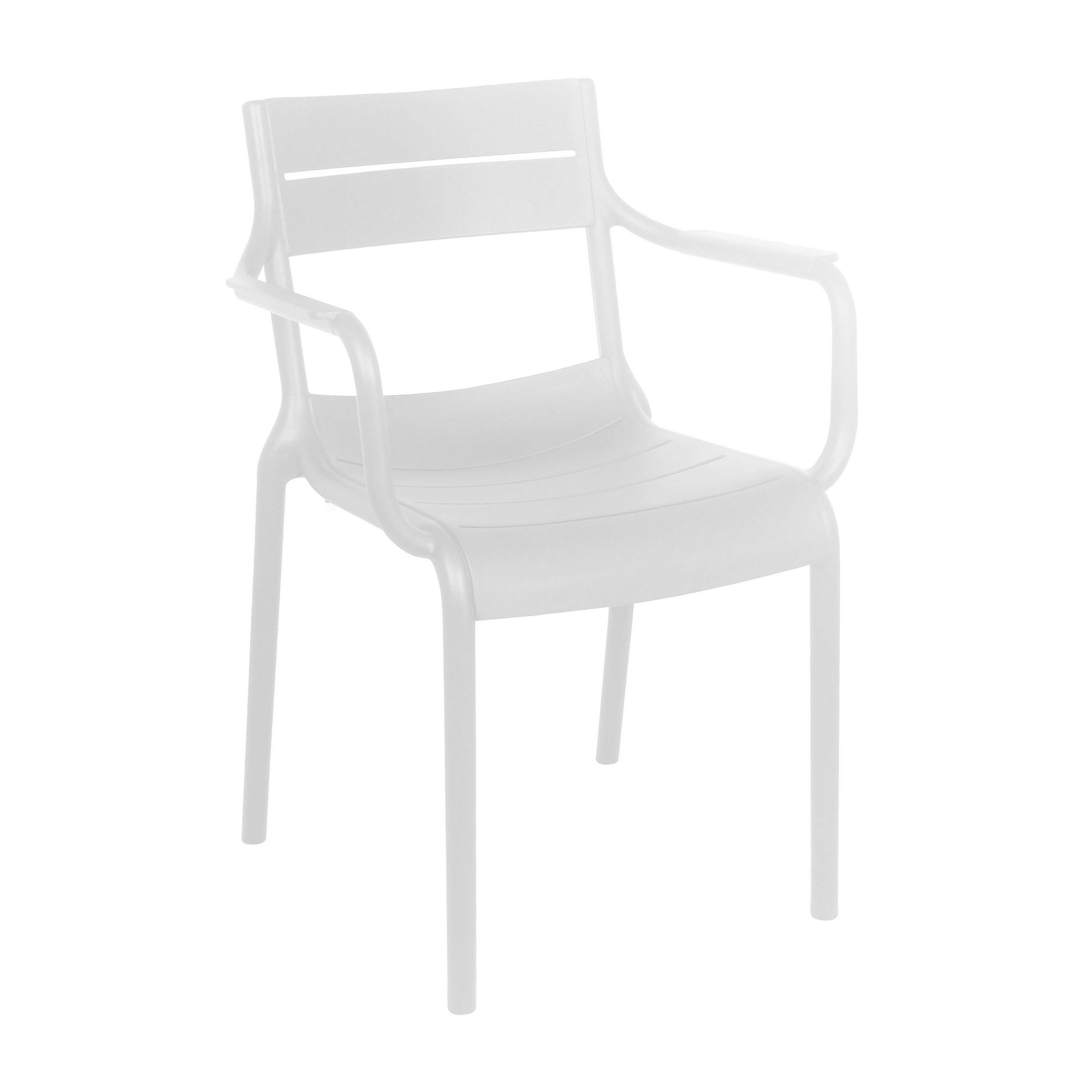 GARTENSTUHL, Weiß - Weiß, Kunststoff (55/59cm) - Oviala
