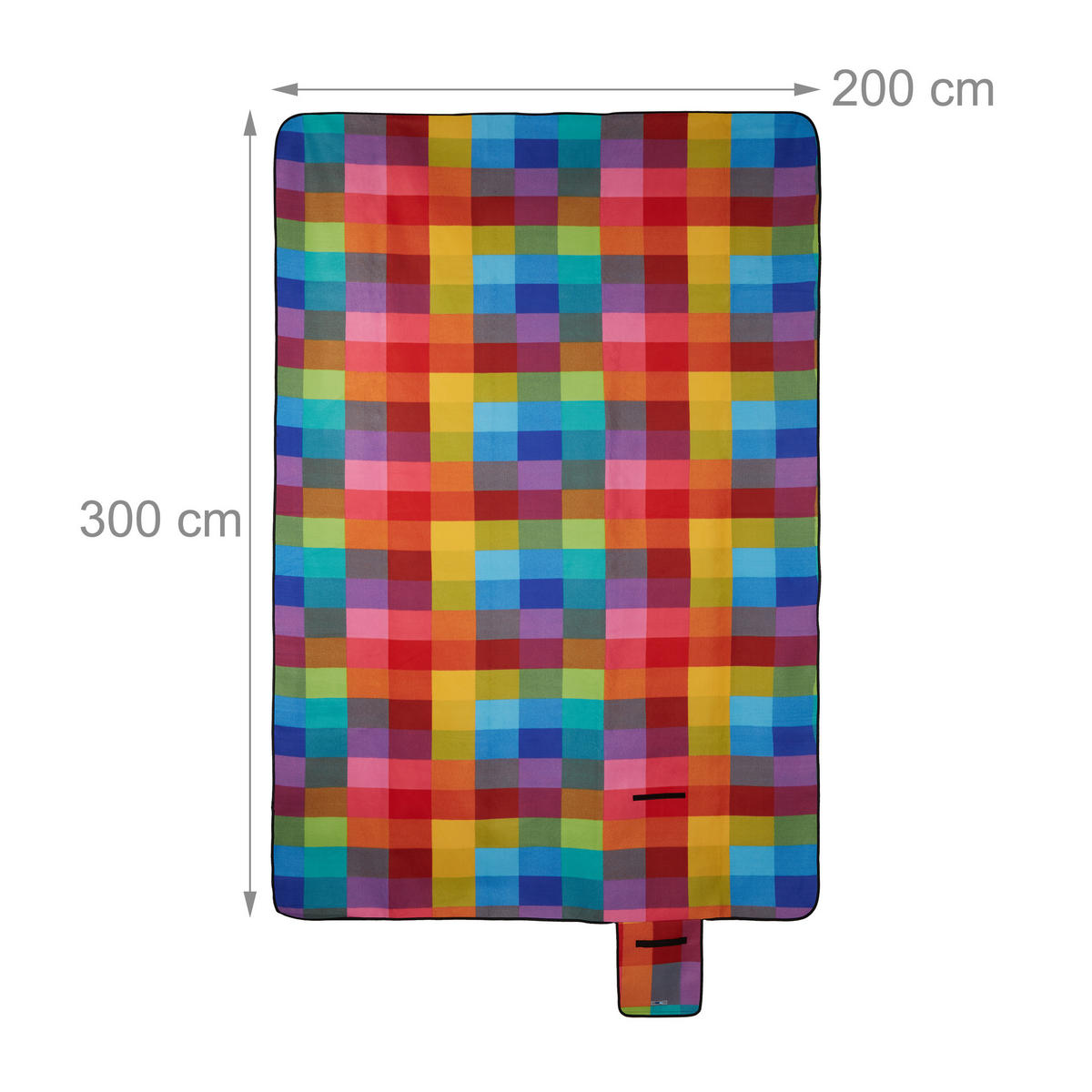 PIKNIKOVÁ deka - různobarevná, kov/textil (200/300cm) - Relaxdays