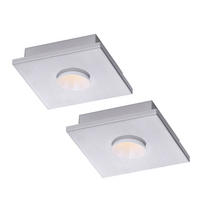 LED DECKENLEUCHTE Metall Silber 2er Set - Silberfarben, Metall (17/17/4cm)