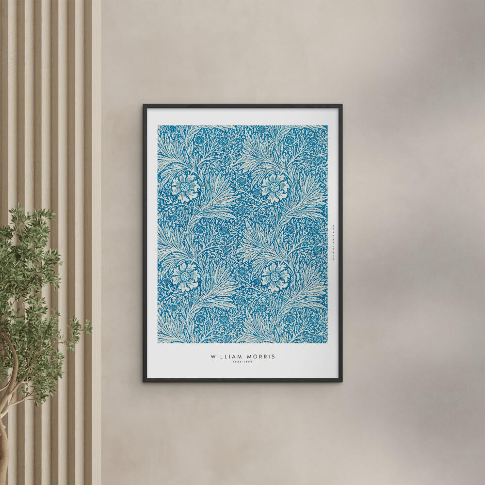 POSTER mit Rahmen William Morris - Blues - Blau/Schwarz, Holz/Papier (50/70cm) - Poster&Frame