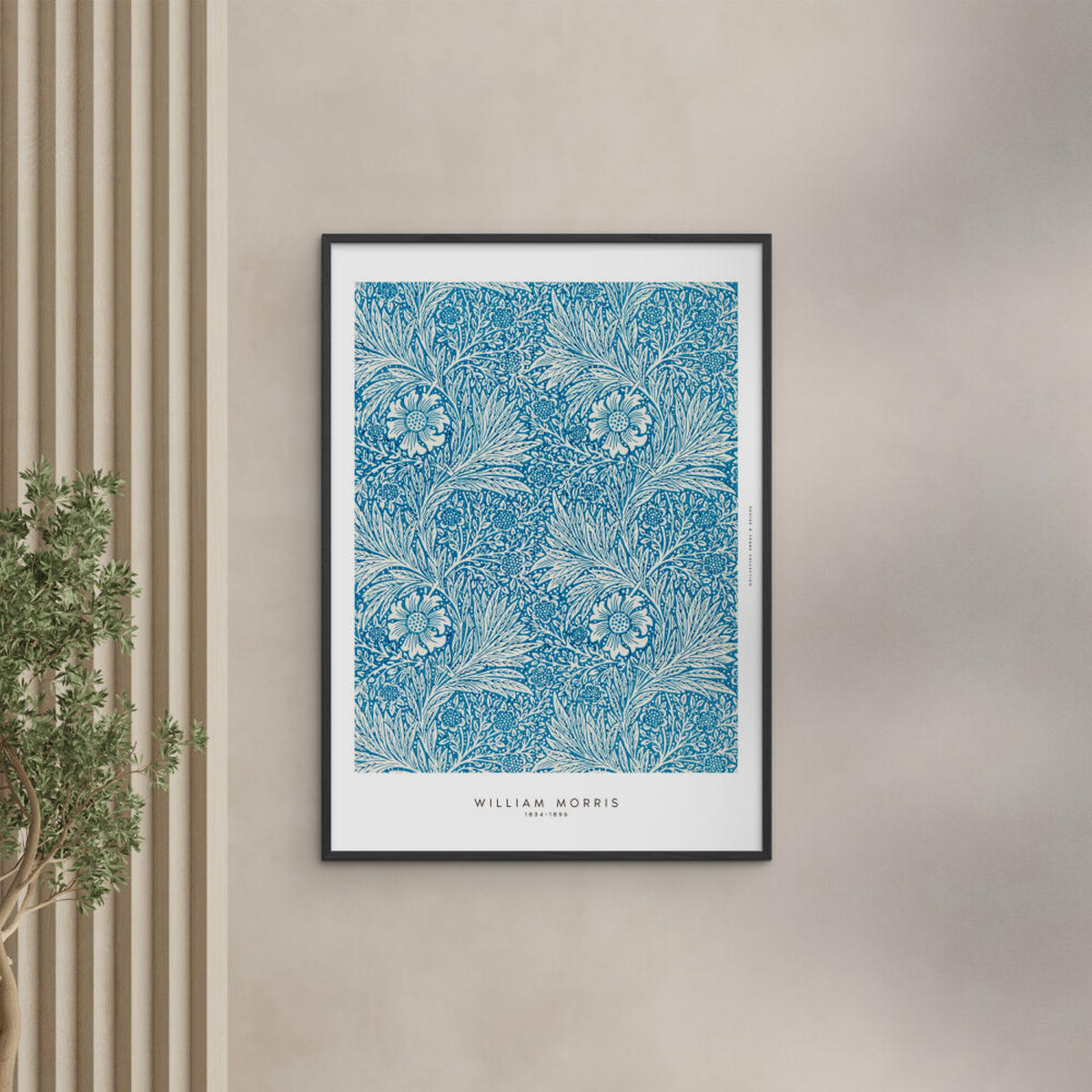 POSTER mit Rahmen William Morris - Blues - Blau/Schwarz, Holz/Papier (50/70cm) - Poster&Frame