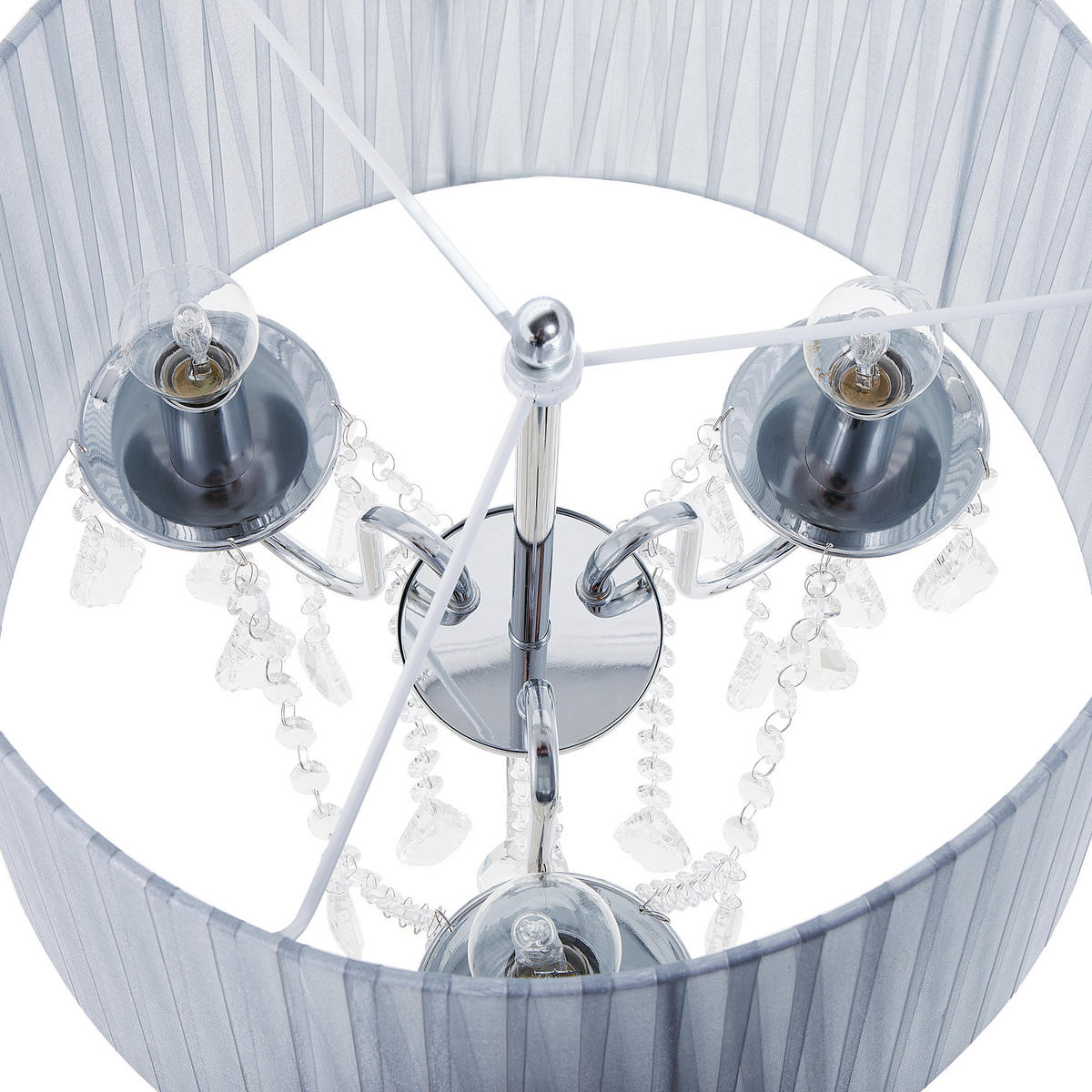 STEHLAMPE Evans 40/40/165 cm - Silberfarben, Metall (40/40/165cm) - Beliani