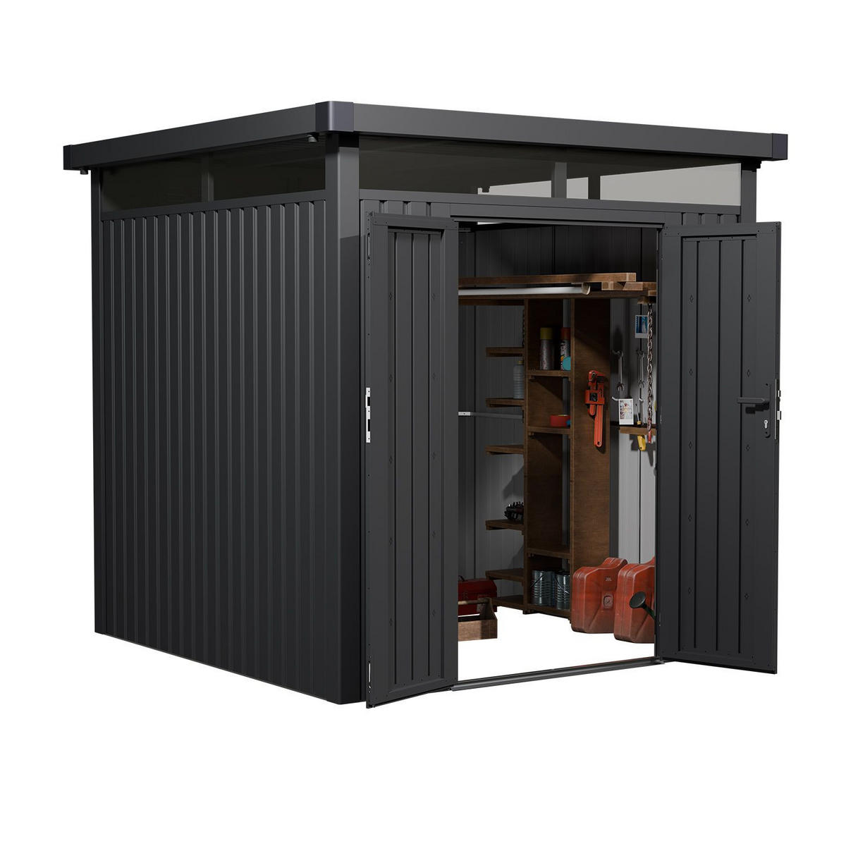 GERÄTEHAUS Luzern Pro Anthrazit - Anthrazit, Metall (230/222/230cm) - Juskys