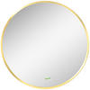 BADSPIEGEL, Gold, Ø50 cm, für Badezimmer, IP44, Gold, Alu - Goldfarben, Glas (2/50/50cm) - Kleankin