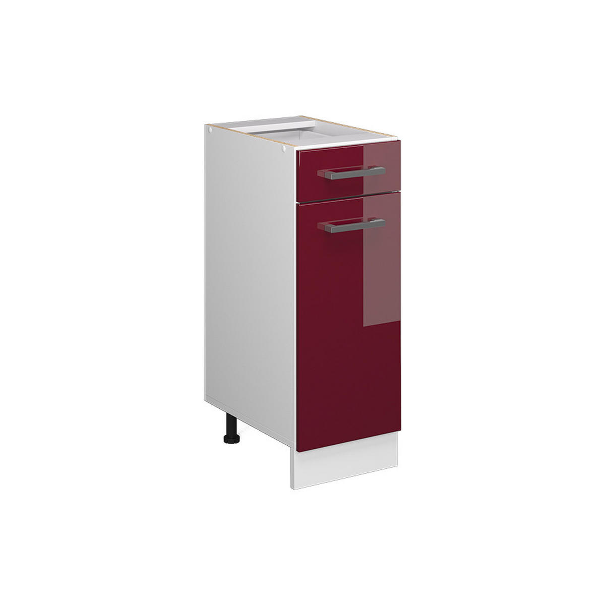 KÜCHENFRONT R-Line Rot Hochglanz 29.6 x 70.8 cm Möbelfront für den Schubunterschrank - Rot, Holzwerkstoff (29.6/70.8/1.6cm) - Vicco