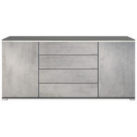 SIDEBOARD Faro Beton Oxid Optik - Hellgrau, Holzwerkstoff (166.5/75.5/35cm) - Vladon
