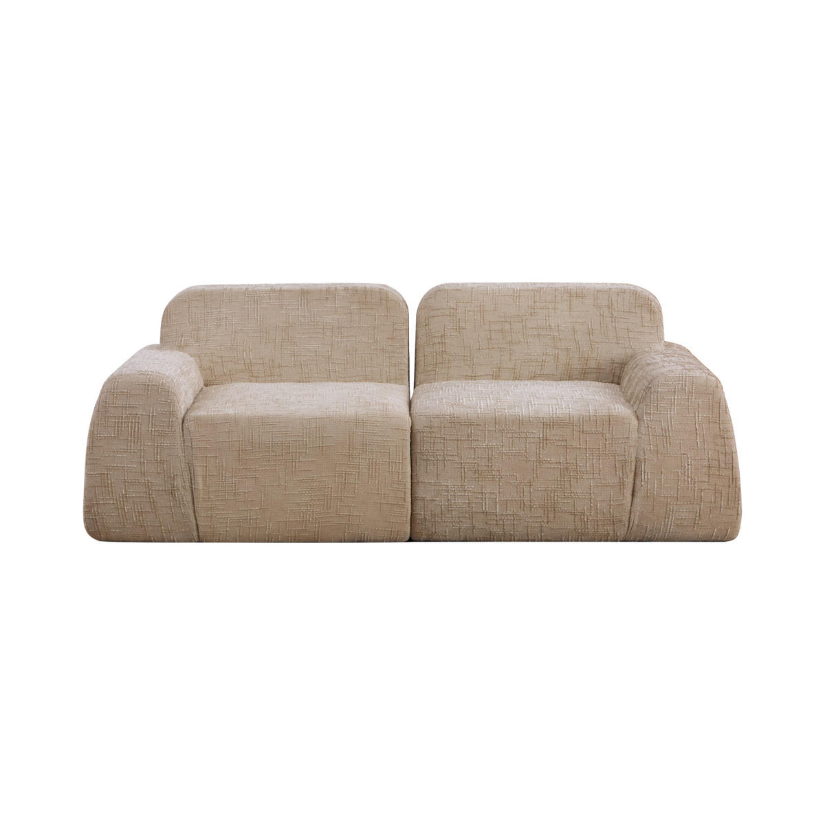2-SITZER SOFA Chenille Hellkhaki ohne Montage - Hellbraun, Textil (198/73/90.5cm) - WISHDOR